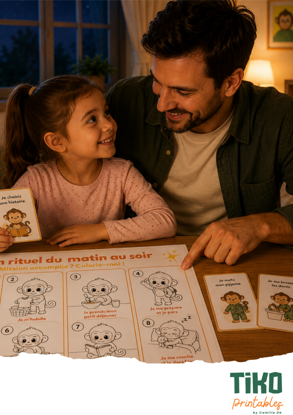 Kit éducatif TIKO "Ma routine du soir" - imprimable