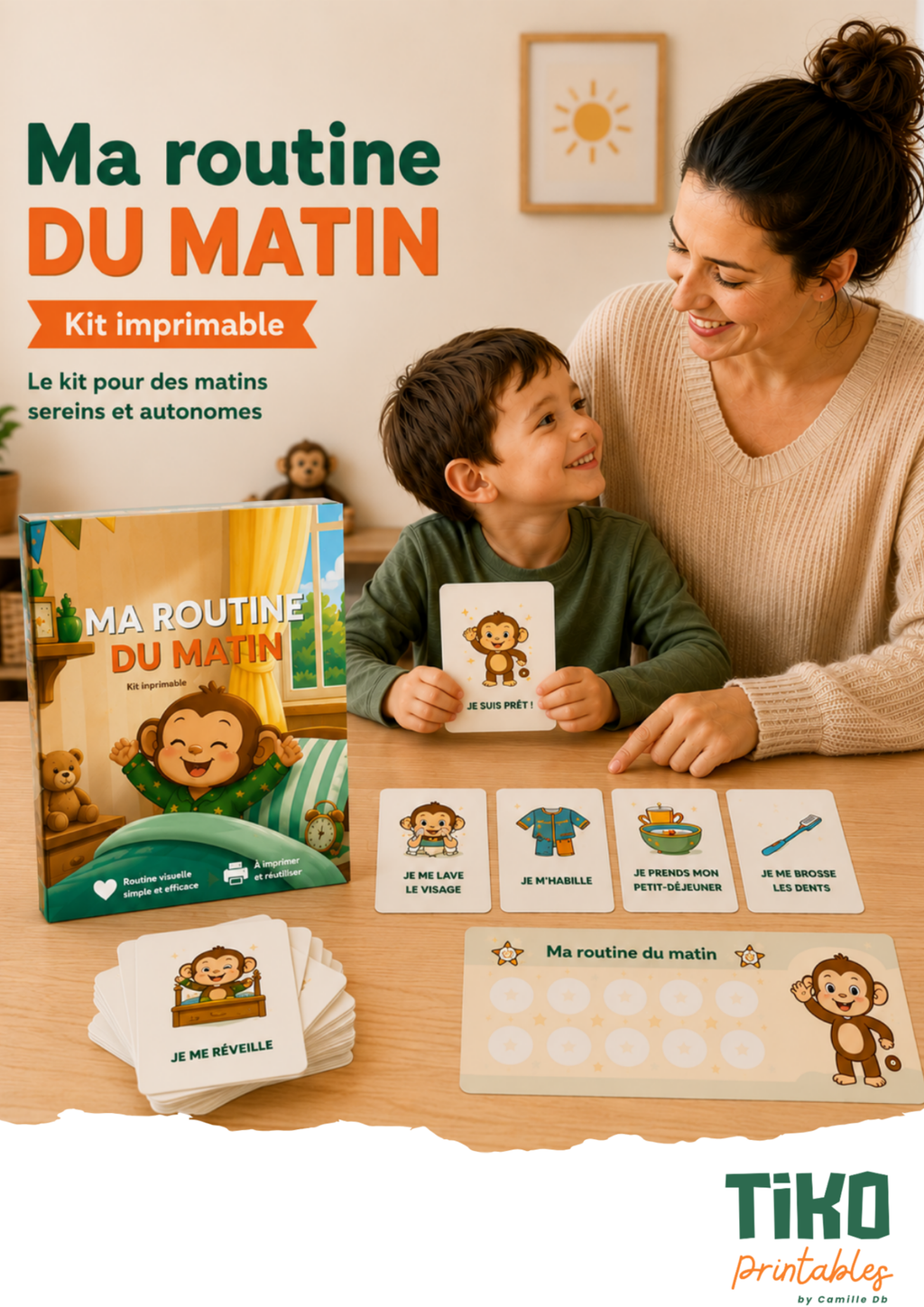 Kit éducatif TIKO "Ma routine du matin" - imprimable