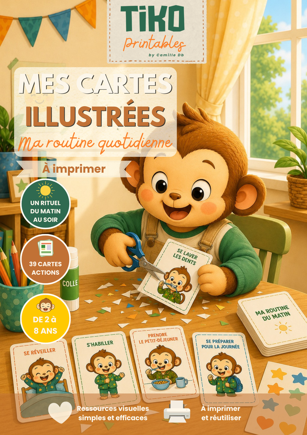 39 cartes actions TIKO "Ma routine quotidienne" - imprimable