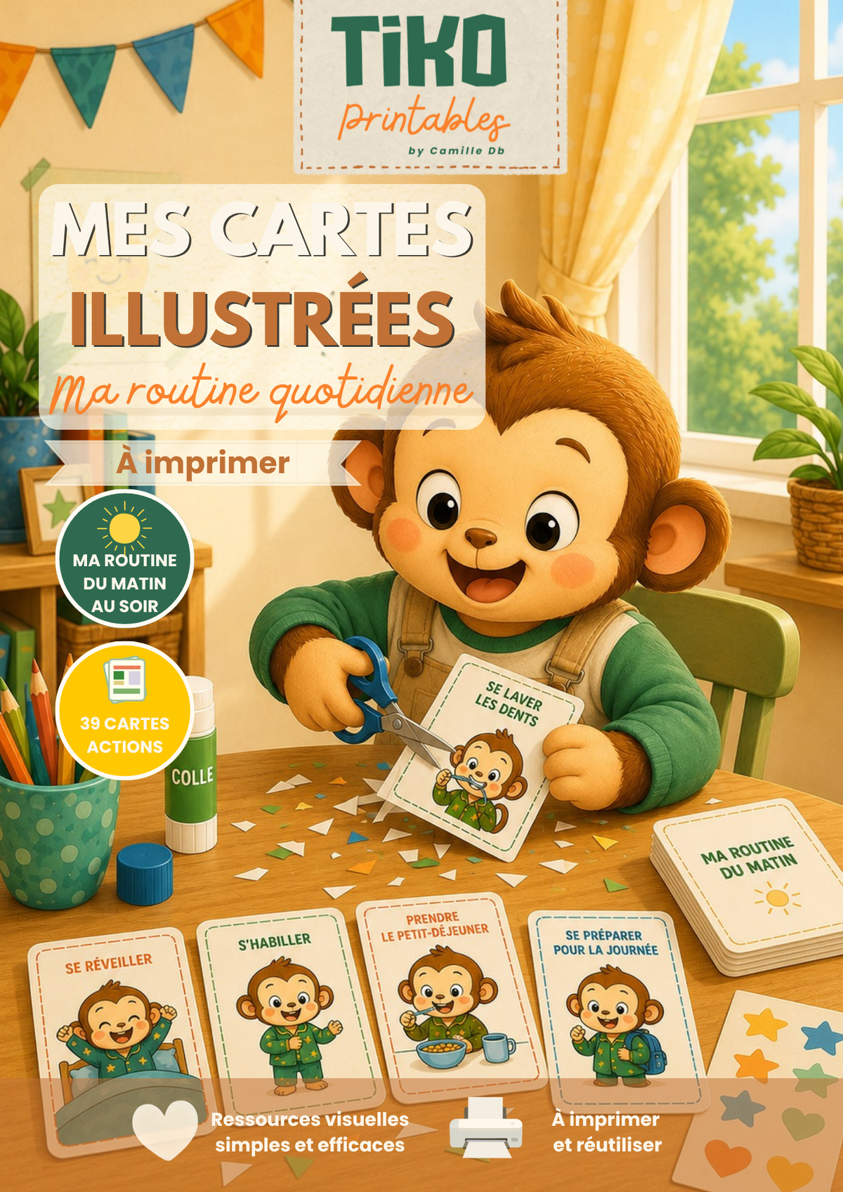 39 cartes actions TIKO "Ma routine quotidienne" - imprimable