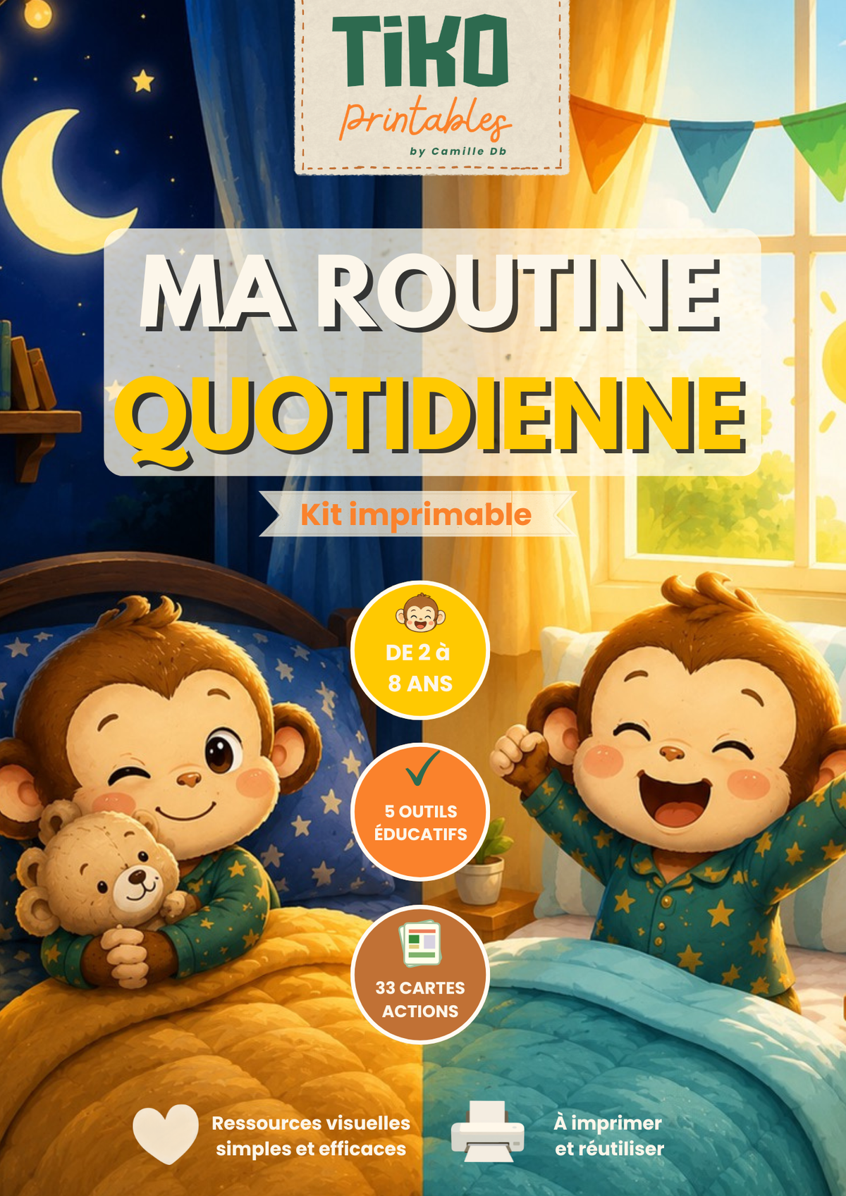 Kit éducatif TIKO "Ma routine quotidienne" - imprimable
